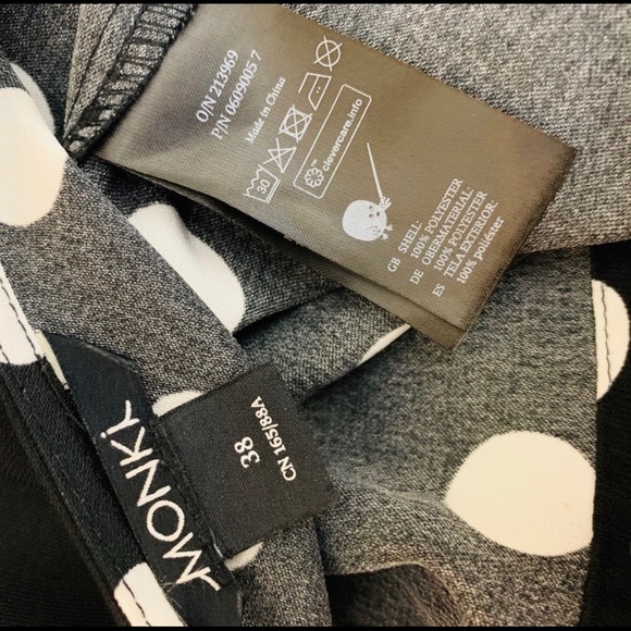 MONKI For ASOS Polka Dot Fit & Flare Mini Dress 38 - Picture 7 of 7